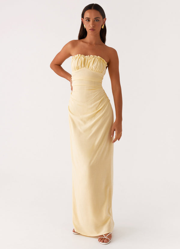 peppermayo Peppermayo Exclusive - Xena Gathered Maxi Dress - Yellow