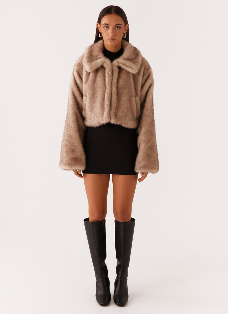 Peppermayo Peppermayo Exclusive - Yasmina Faux Fur Jacket - Beige