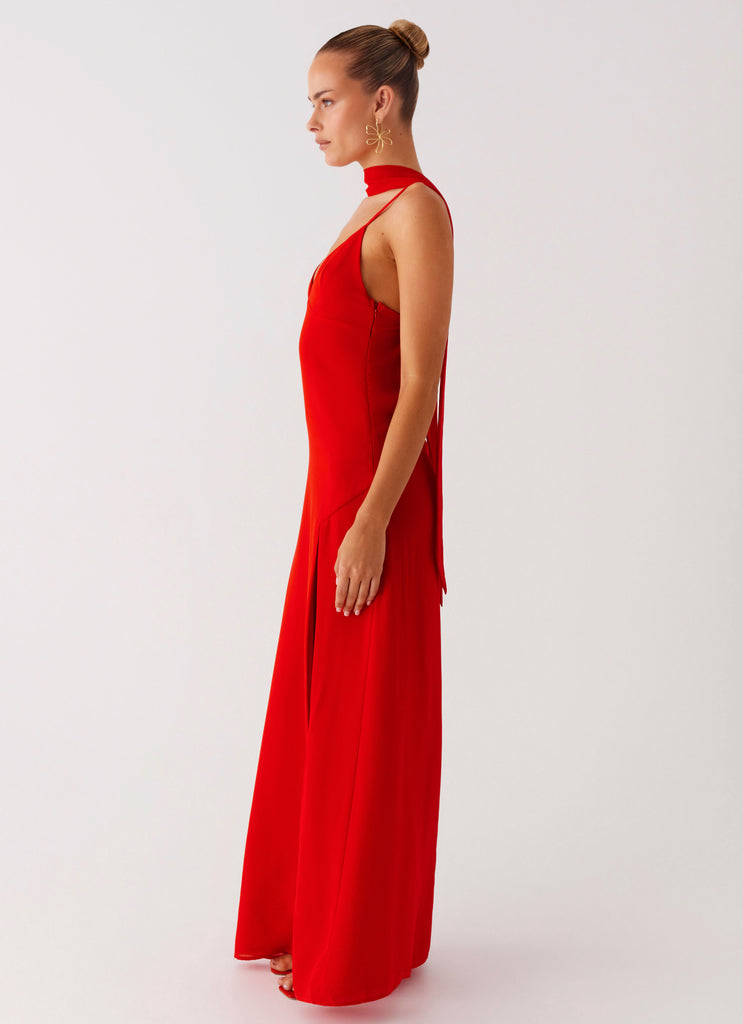 Peppermayo Peppermayo Exclusive - Yorke Scarf Maxi Dress - Raspberry Red