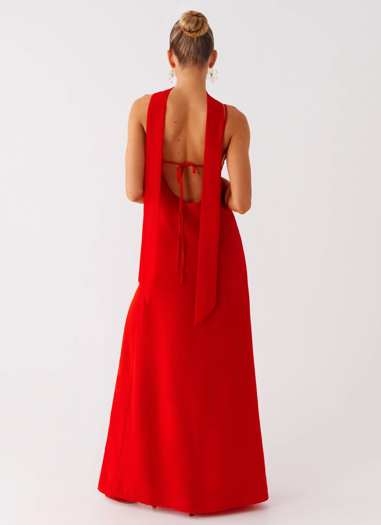 Peppermayo Peppermayo Exclusive - Yorke Scarf Maxi Dress - Raspberry Red