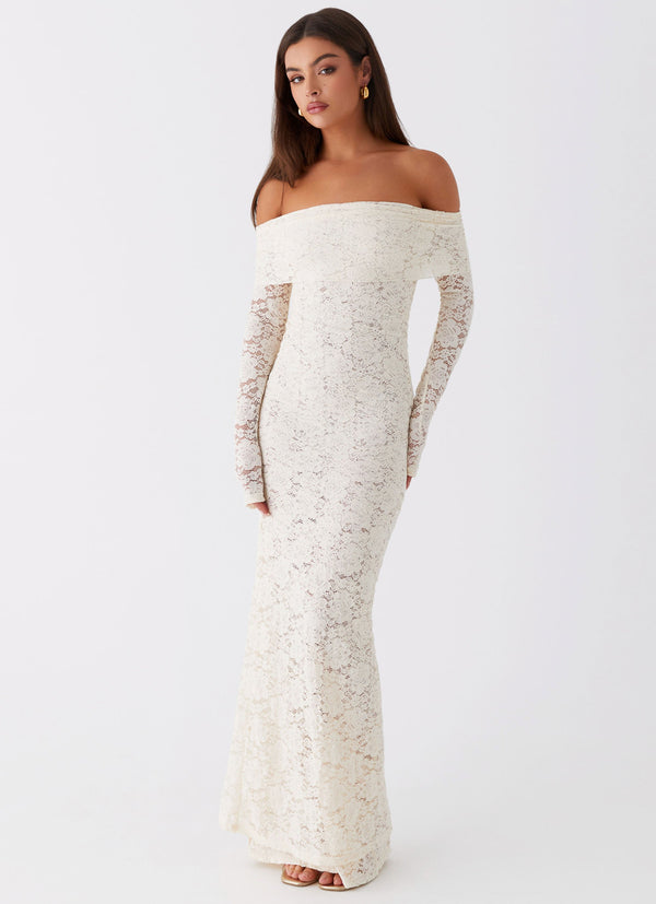 peppermayo Peppermayo Exclusive - Yours Always Lace Maxi Dress - Ivory
