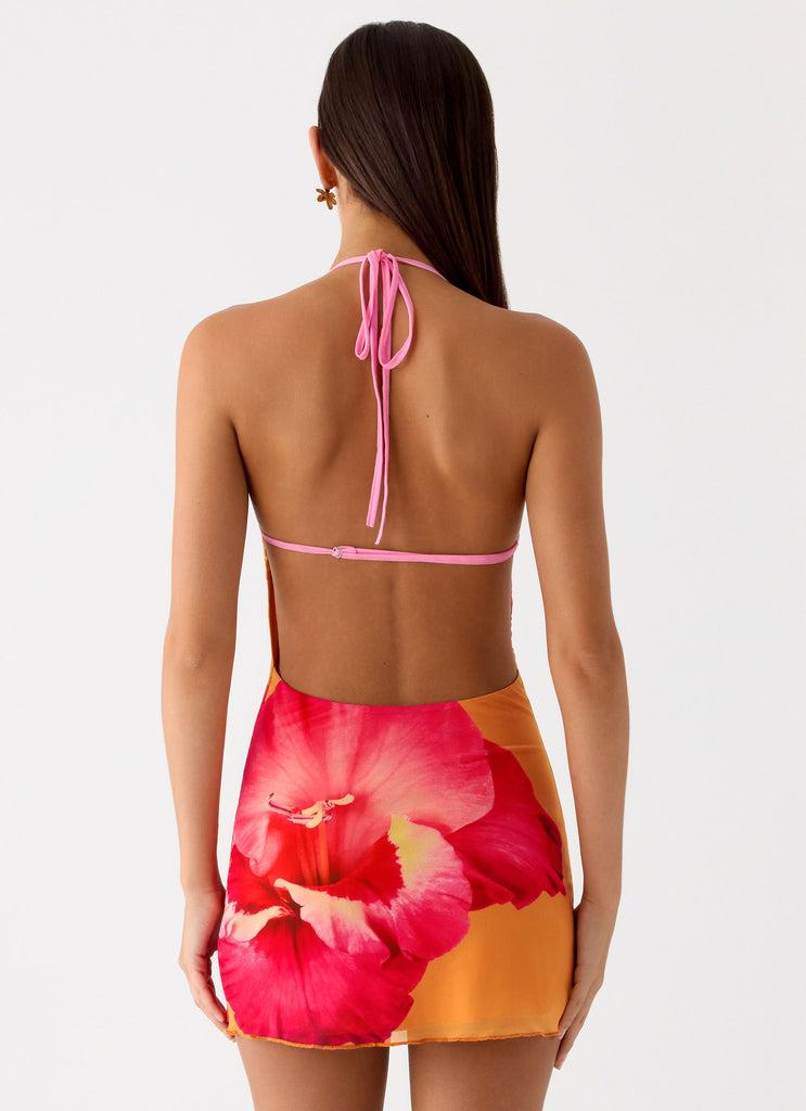 Peppermayo Peppermayo Exclusive - Yura Mini Dress - Orange Floral Spritz