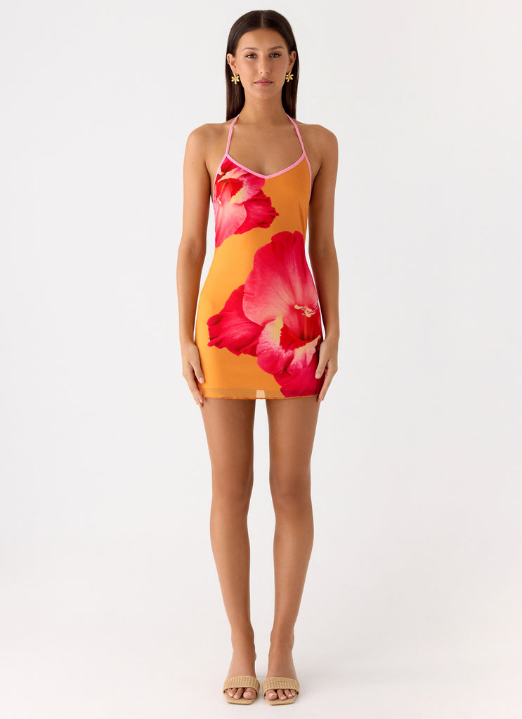 Peppermayo Peppermayo Exclusive - Yura Mini Dress - Orange Floral Spritz