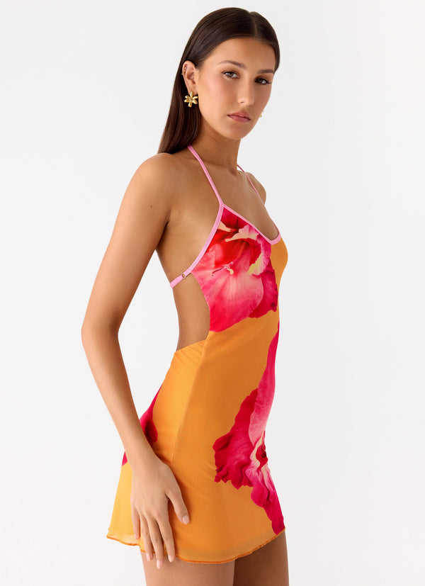 peppermayo Peppermayo Exclusive - Yura Mini Dress - Orange Floral Spritz peppermayo Peppermayo Exclusive - Yura Mini Dress - Orange Floral Spritz
