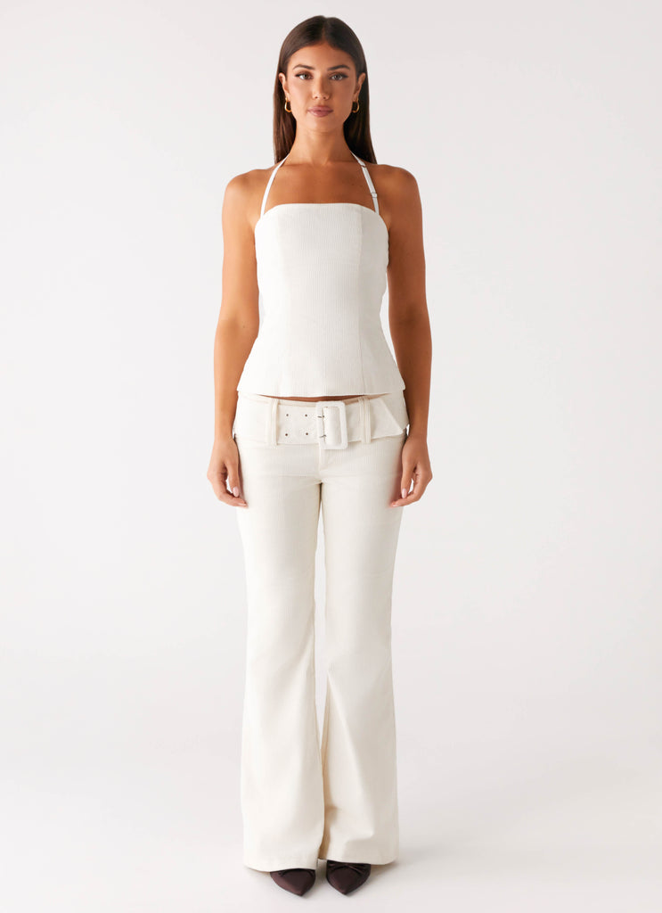 Peppermayo Peppermayo Exclusive - Zadie Low Rise Cord Jeans - Pearl