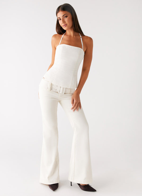 peppermayo Peppermayo Exclusive - Zadie Low Rise Cord Jeans - Pearl