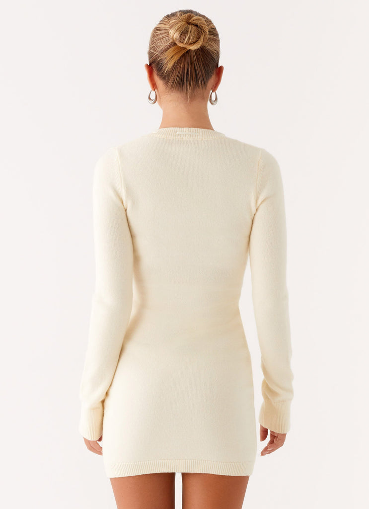Peppermayo Peppermayo Exclusive - Zaffia Knit Mini Dress - Ivory