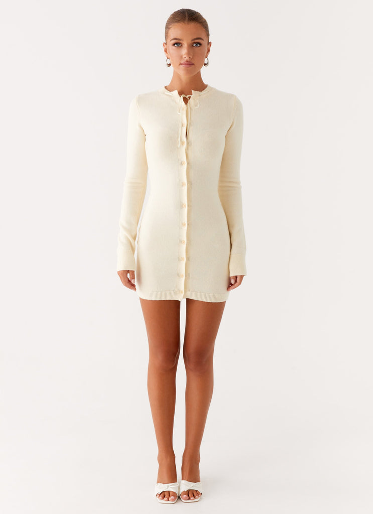 Peppermayo Peppermayo Exclusive - Zaffia Knit Mini Dress - Ivory