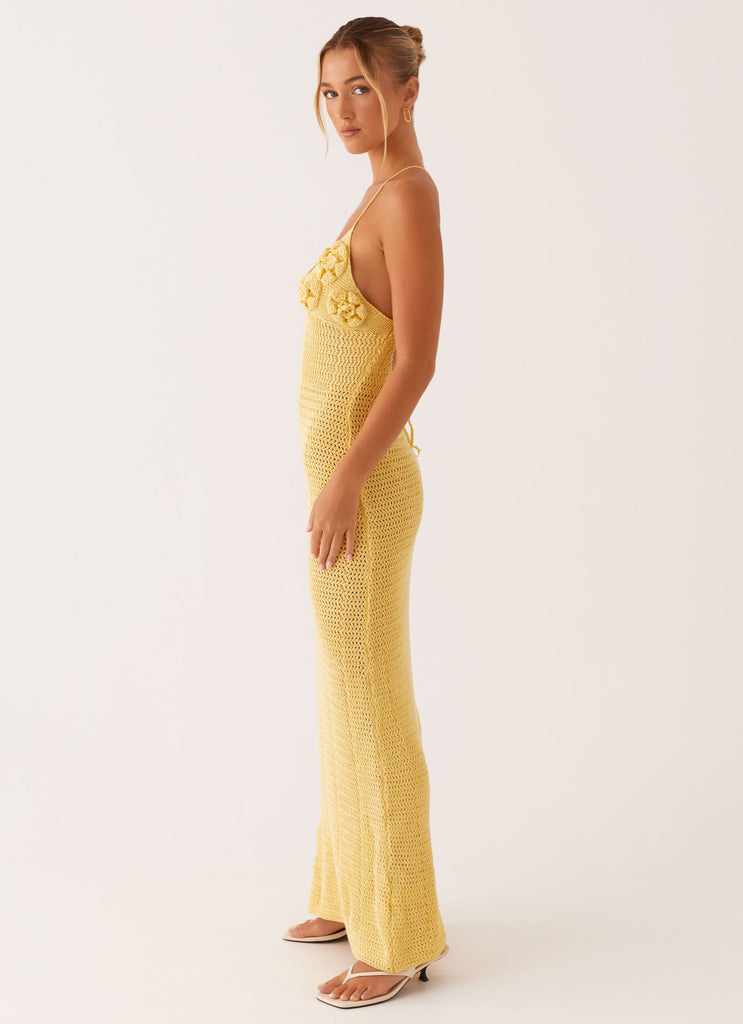 Peppermayo Peppermayo Exclusive - Zara Rose Crochet Maxi Dress - Yellow