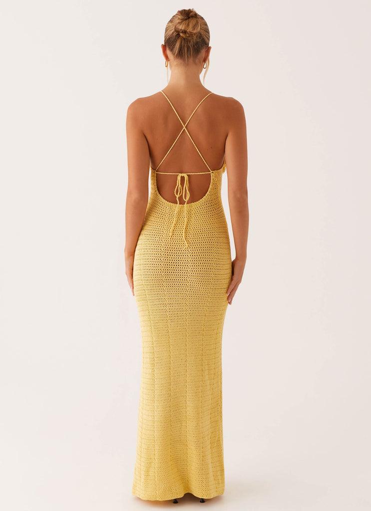 Peppermayo Peppermayo Exclusive - Zara Rose Crochet Maxi Dress - Yellow