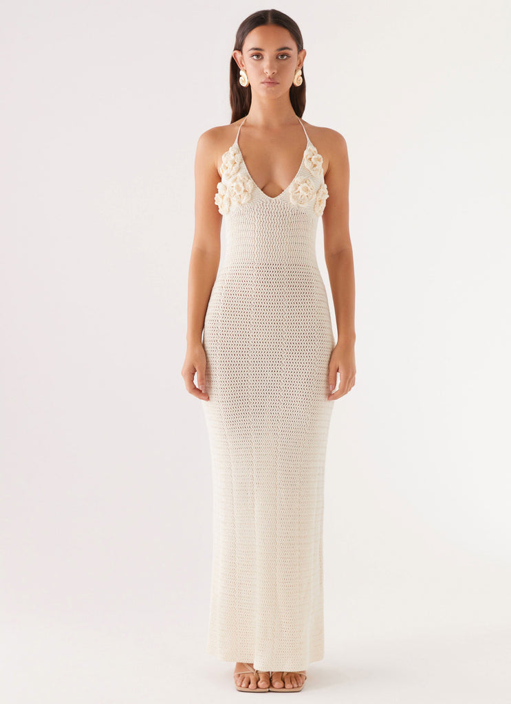 Peppermayo Peppermayo Exclusive - Zara Rose Crochet Maxi Dress - Ivory