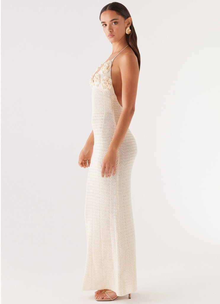 Peppermayo Peppermayo Exclusive - Zara Rose Crochet Maxi Dress - Ivory