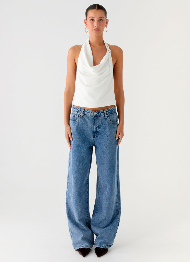 Peppermayo Peppermayo Exclusive - Zaylee Belt Cowl Top - White