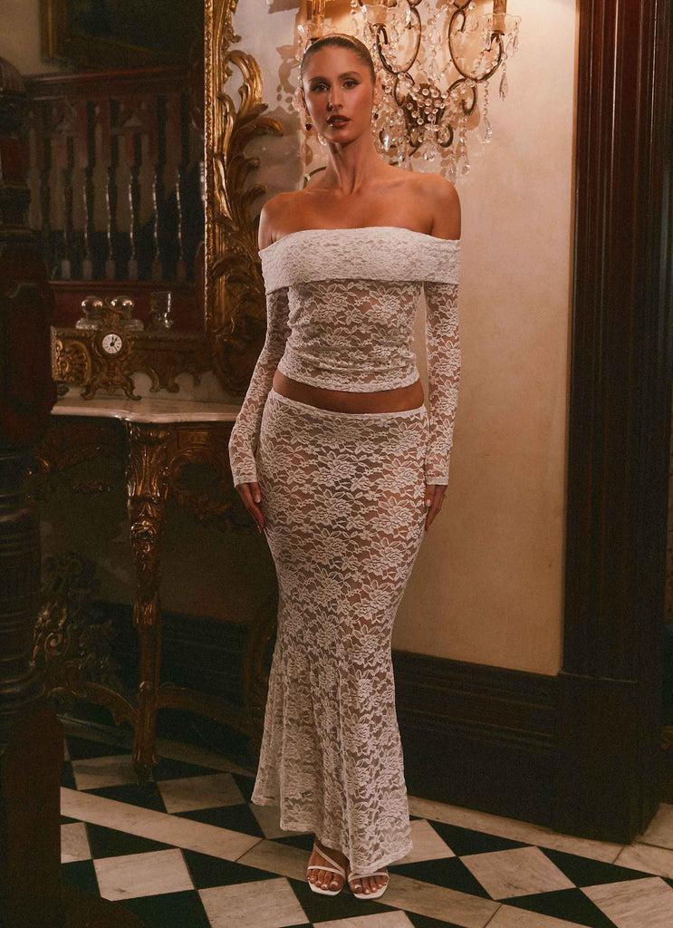 Peppermayo Peppermayo Exclusive - Zephyra Lace Long Sleeve Top - White