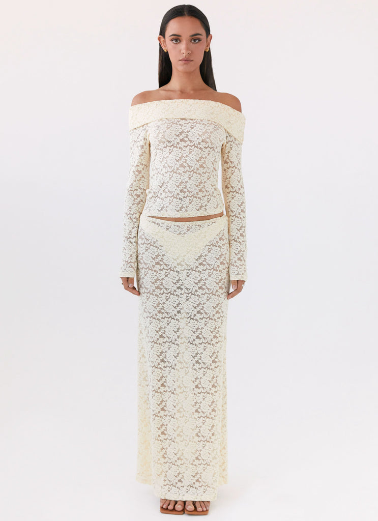Peppermayo Peppermayo Exclusive - Zephyra Lace Long Sleeve Top - Natural