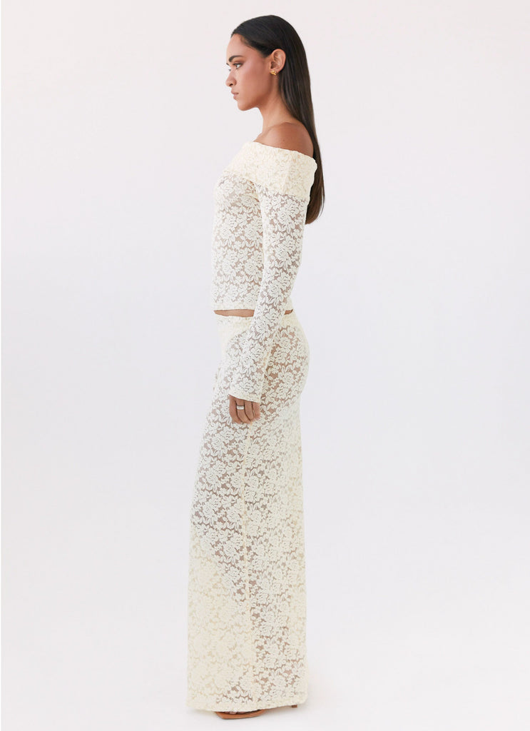 Peppermayo Peppermayo Exclusive - Zephyra Lace Long Sleeve Top - Natural