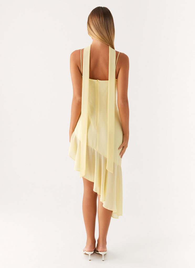 Peppermayo Peppermayo Exclusive - Zesty Asymmetrical Midi Dress - Yellow