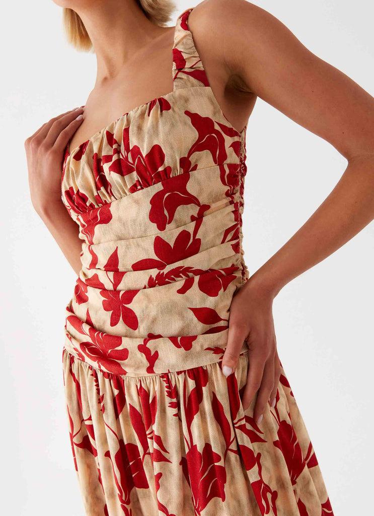 Peppermayo Peppermayo Exclusive - Zinna Linen Maxi Dress - Red