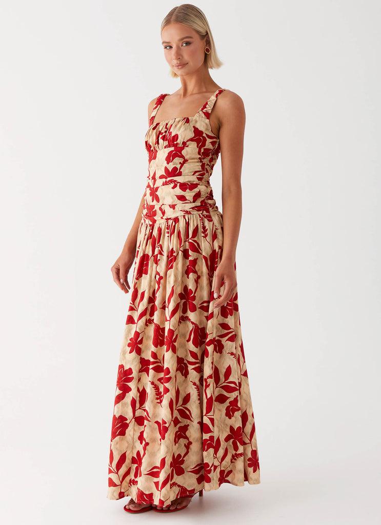 Peppermayo Peppermayo Exclusive - Zinna Linen Maxi Dress - Red