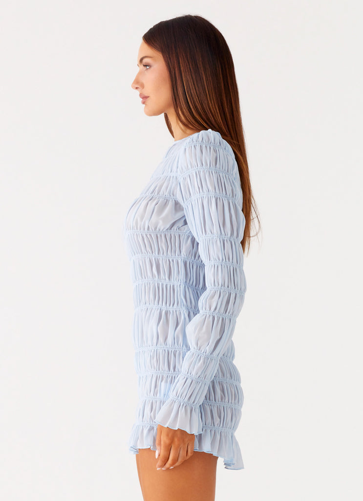 Peppermayo Peppermayo - Jasy Long Sleeve Mini Dress - Sky Blue