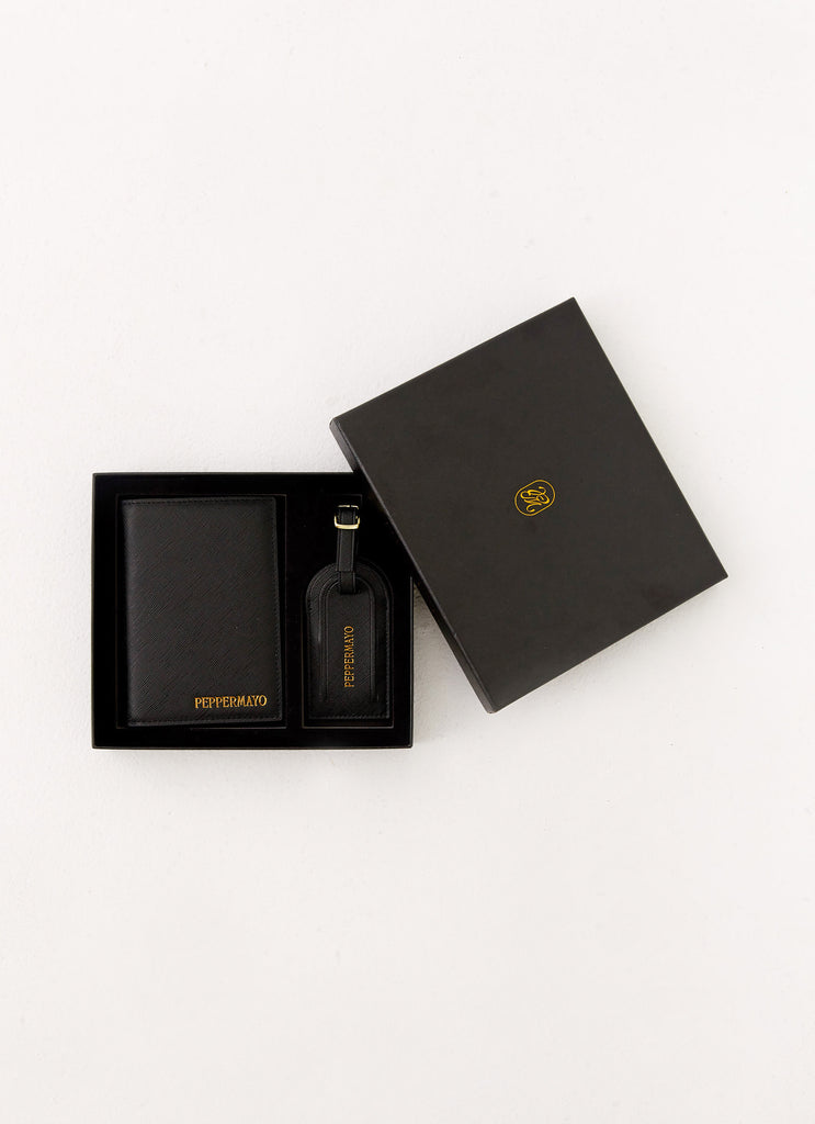 Peppermayo Peppermayo - Passport Holder & Luggage Tag Set - Black