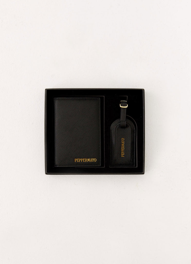 Peppermayo Peppermayo - Passport Holder & Luggage Tag Set - Black