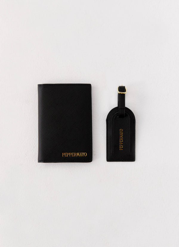 peppermayo Peppermayo - Passport Holder & Luggage Tag Set - Black