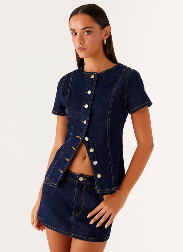 peppermayo Peppermayo Exclusive - Jagger Top - Indigo
