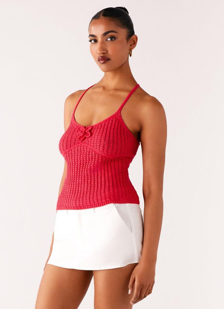 Peppermayo Peppermayo - Tiare Crochet Top - Fuchsia