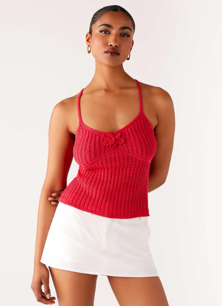 Peppermayo Peppermayo - Tiare Crochet Top - Fuchsia