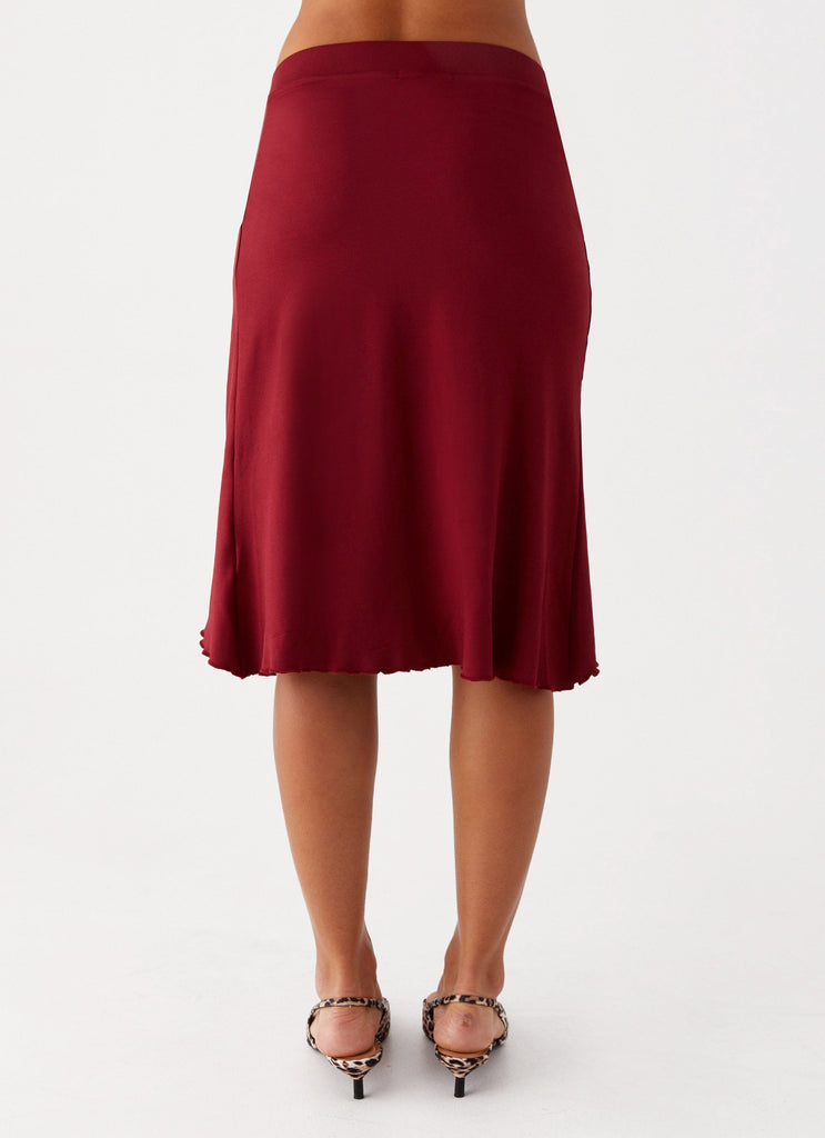 Peppermayo Womens Apparel - Shes A Lady Midi Skirt - Red