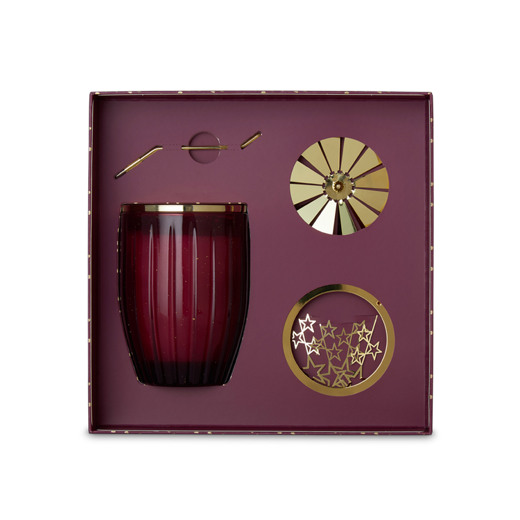 Peppermint Grove Champagne & Red Raspberries Candle & Carousel Gift Set