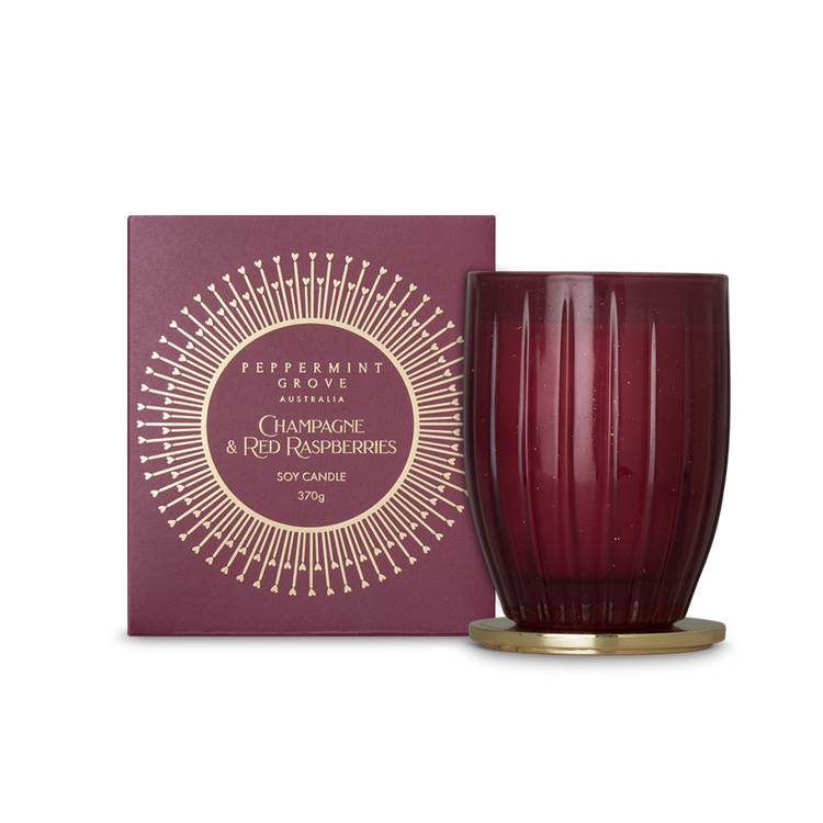 peppermint grove Champagne & Red Raspberries Soy Candle 370g