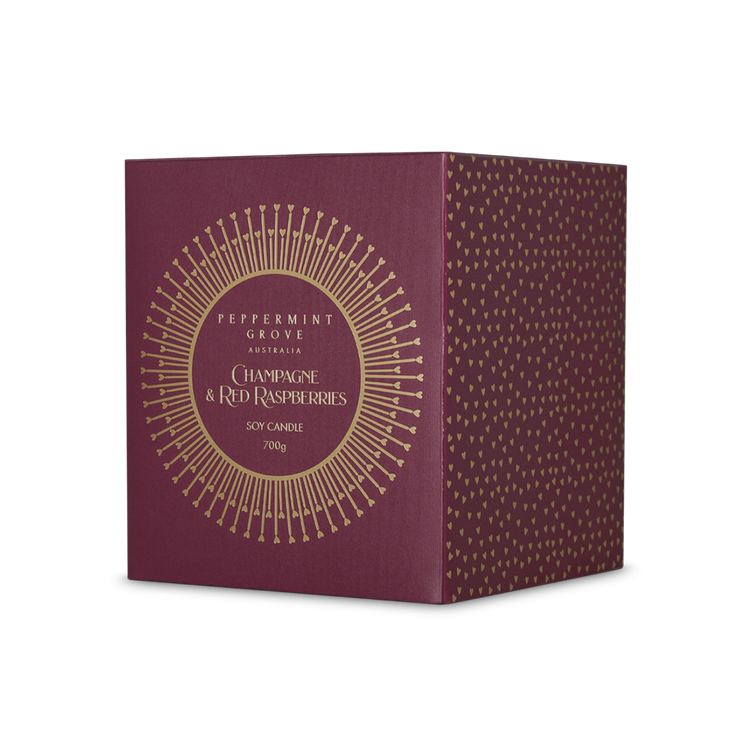 Peppermint Grove Champagne & Red Raspberries Soy Candle 700g