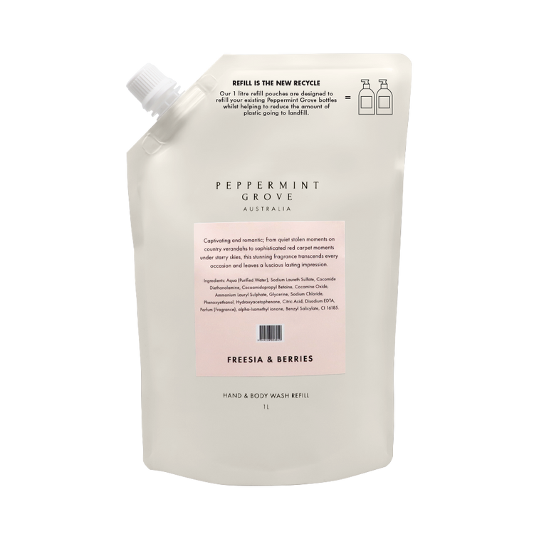 peppermint grove Freesia & Berries Hand & Body Wash Refill 1L