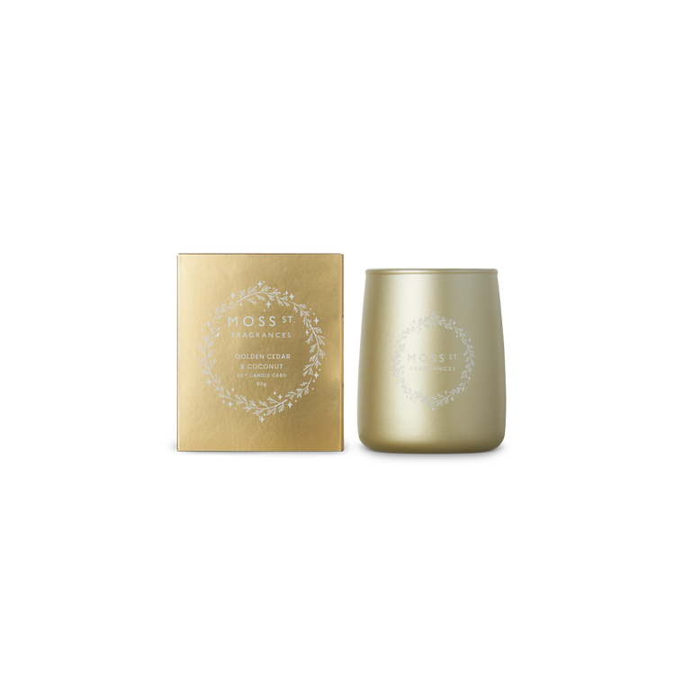 Peppermint Grove Golden Cedar & Coconut Mini Candle Card 80g