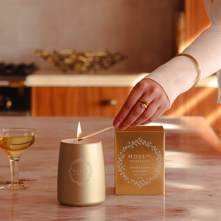 Peppermint Grove Golden Cedar & Coconut Soy Candle 370g