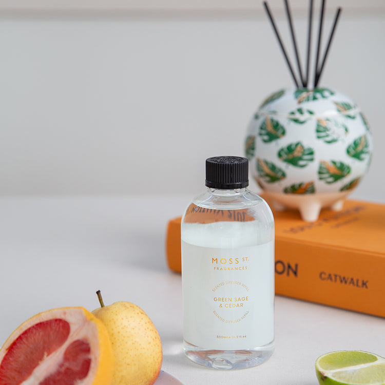 peppermint grove Green Sage & Cedar Ceramic Diffuser Refill 500ml
