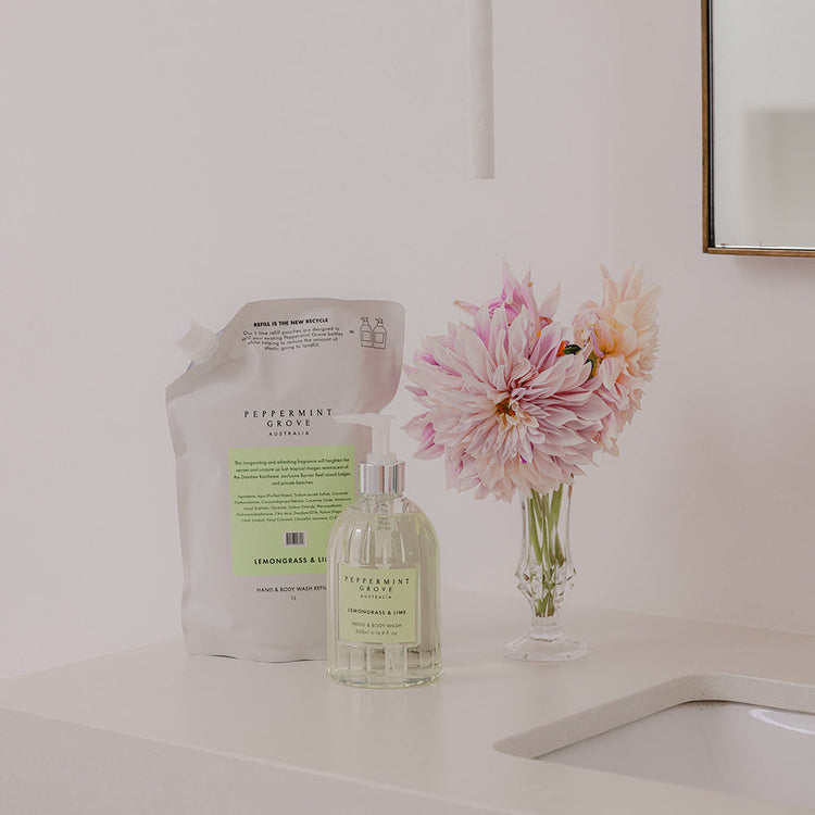 Peppermint Grove Lemongrass & Lime Hand & Body Wash Refill 1L