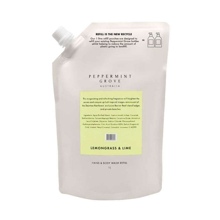 peppermint grove Lemongrass & Lime Hand & Body Wash Refill 1L