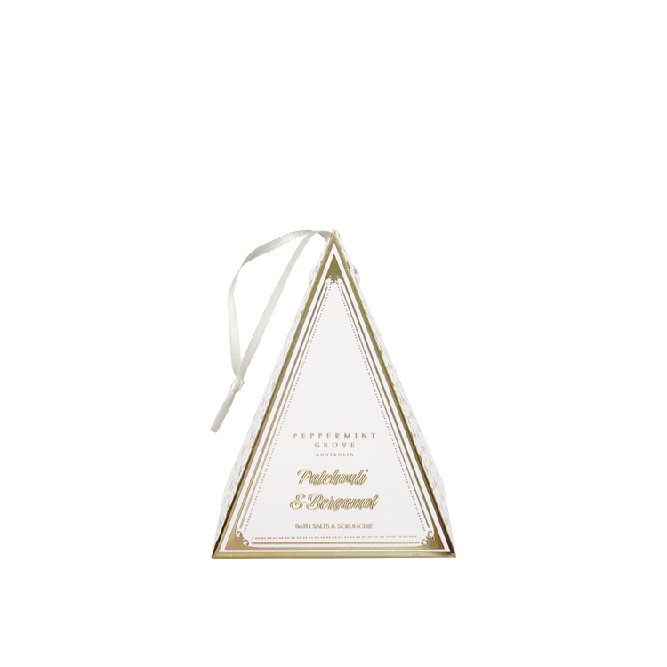 Peppermint Grove Patchouli & Bergamot Bath Salts & Scrunchie Decoration