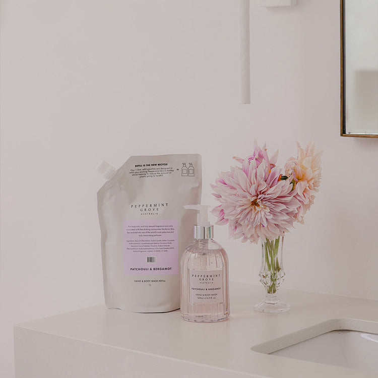 Peppermint Grove Patchouli & Bergamot Hand & Body Wash Refill 1L