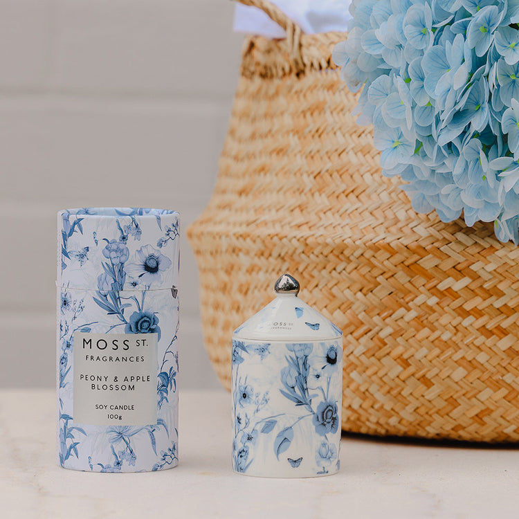 Peppermint Grove Peony & Apple Blossom Ceramic Candle 100g