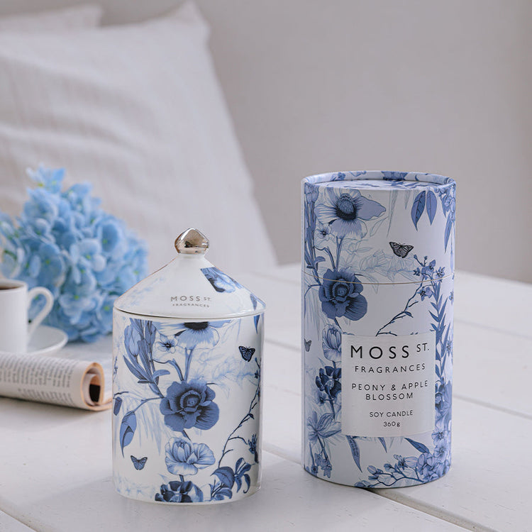Peppermint Grove Peony & Apple Blossom Ceramic Candle 360g
