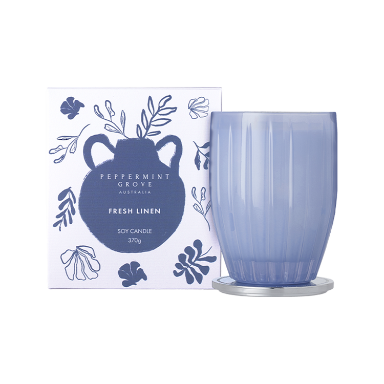 peppermint grove Fresh Linen Soy Candle 370g