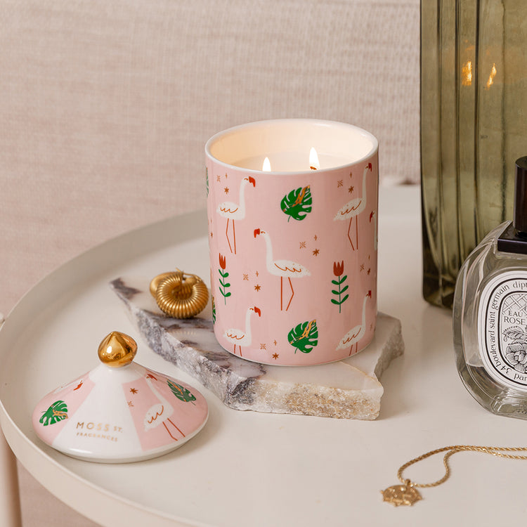 Peppermint Grove Pink Sugar Ceramic Candle 320g