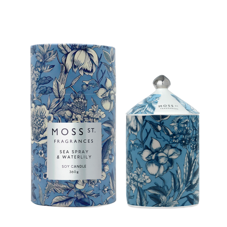 peppermint grove Sea Spray & Waterlily Ceramic Candle 360g