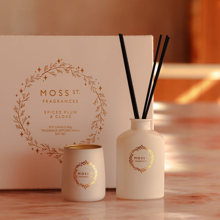 Peppermint Grove Spiced Plum & Clove Mini Candle & Diffuser Gift Set