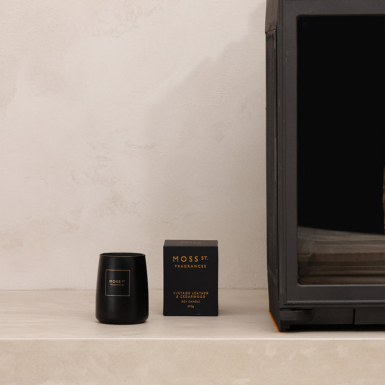 Peppermint Grove Vintage Leather & Cedarwood Soy Candle 370g