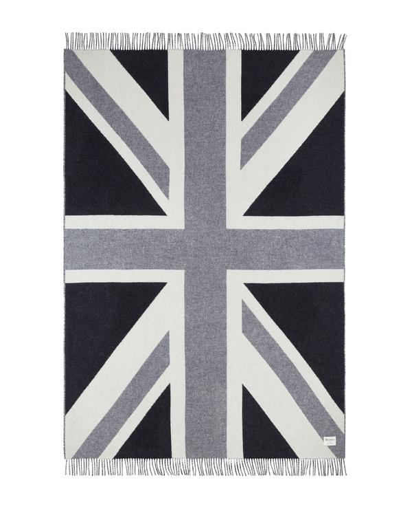 peregrine Grey Union Jack Wool Blanket